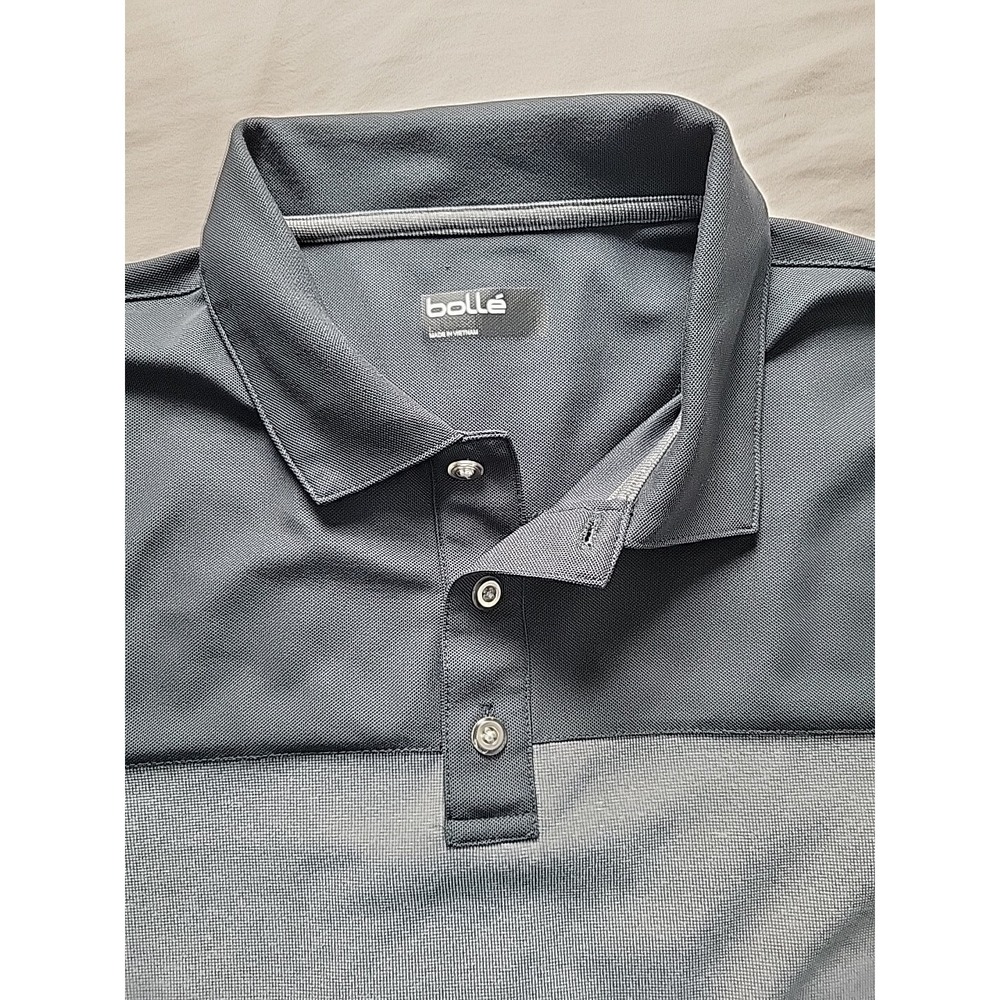 Bolle Polo Shirt Mens Large two tone Gray Polyester Active Sports Golf Adult Men